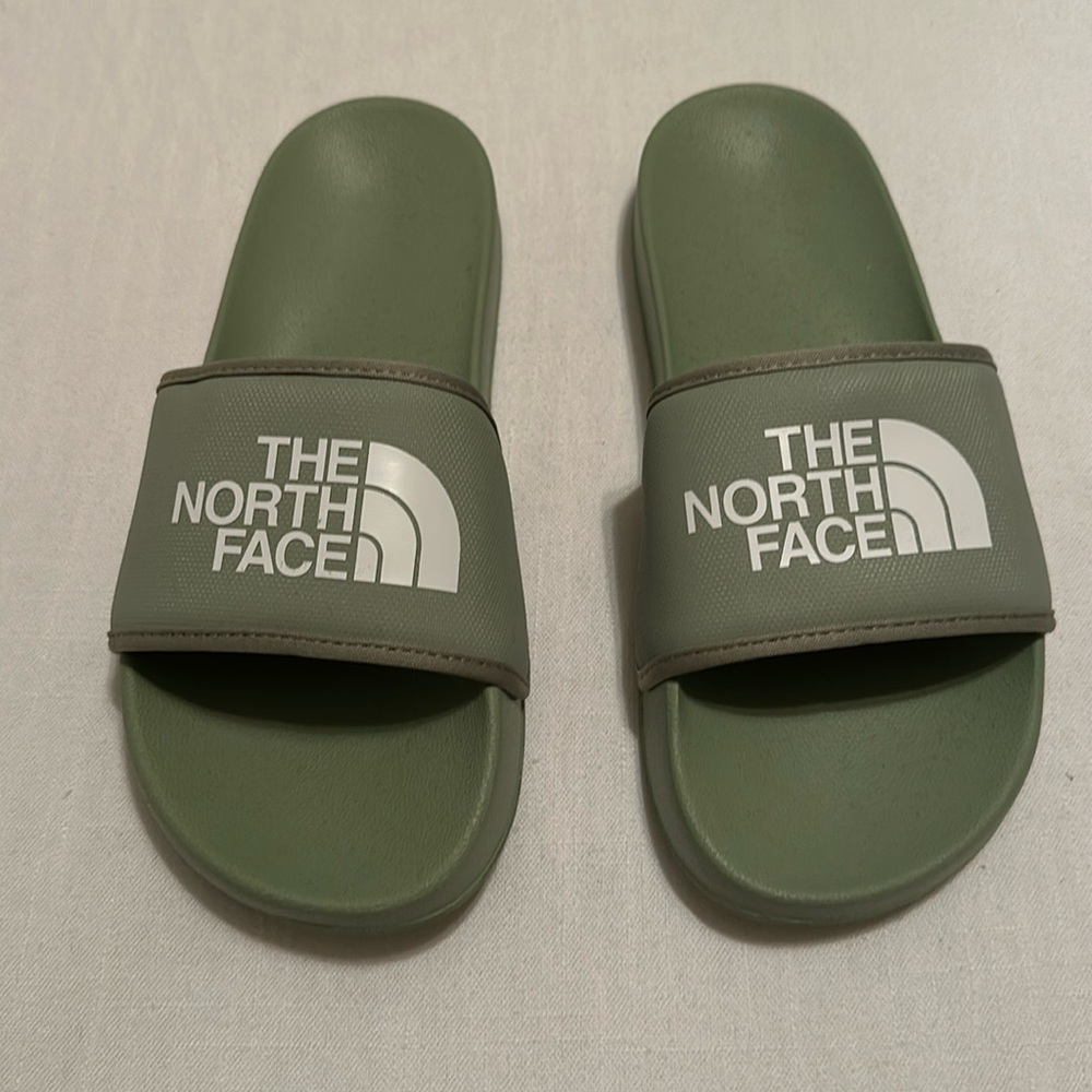 Mint green The North Face slides
